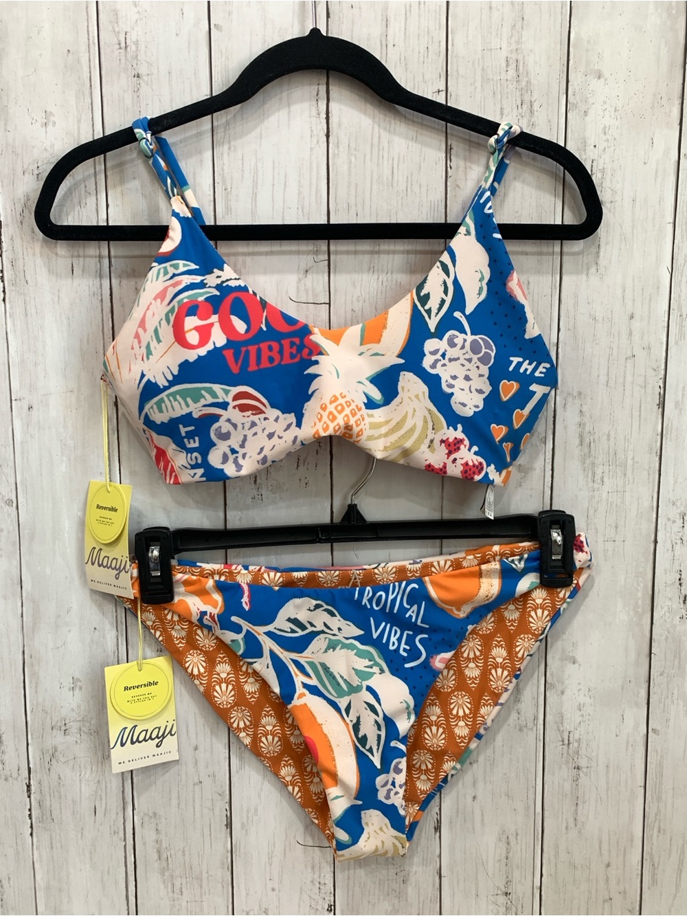 Maaji Reversible Bikini Set Top/Bottom Tropical Bliss Sublimity Bralette XL NWT - Picture 2 of 15